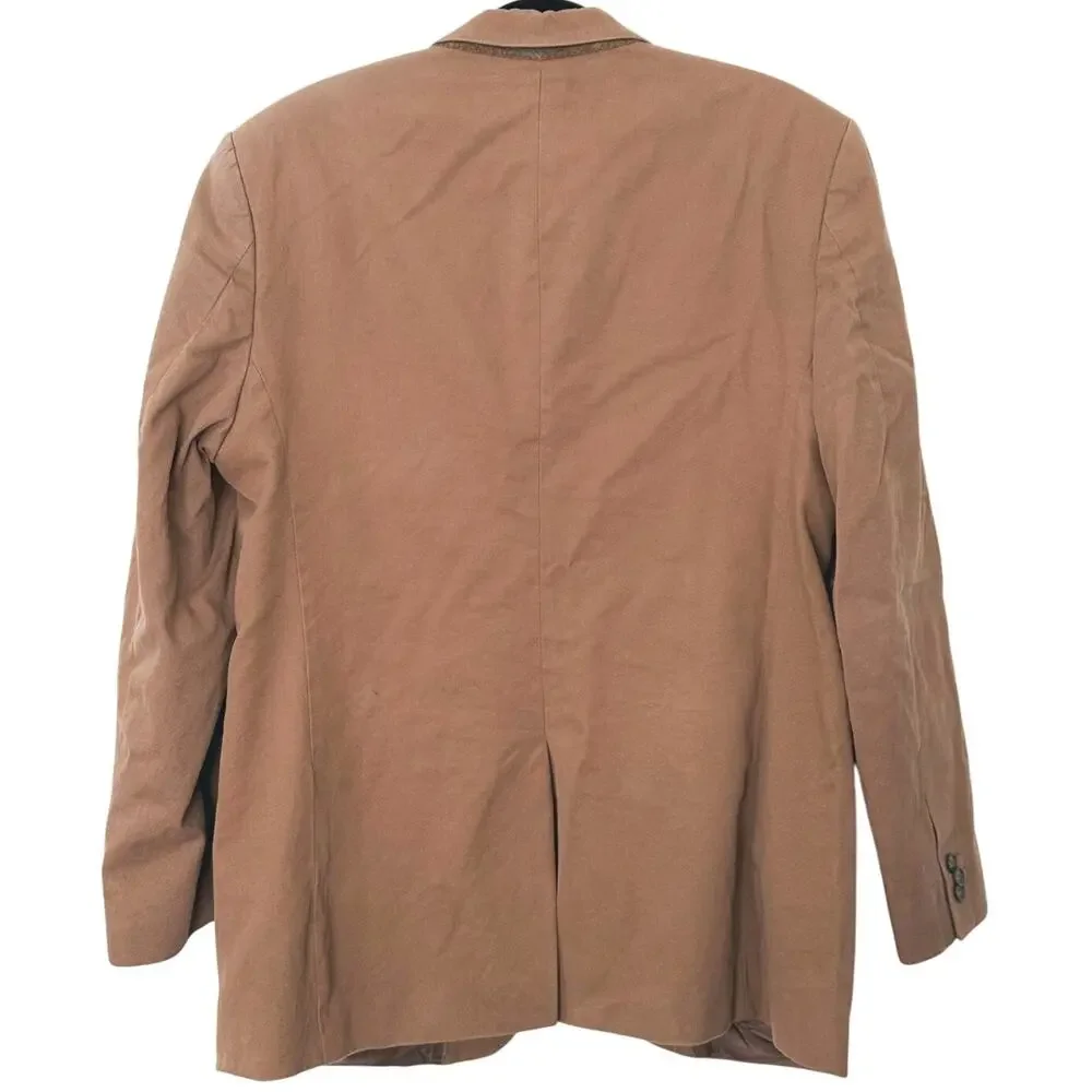 Banana Republic Mens Cotton Blazer Sports Coat Size 44 Tan Business Prep Classic